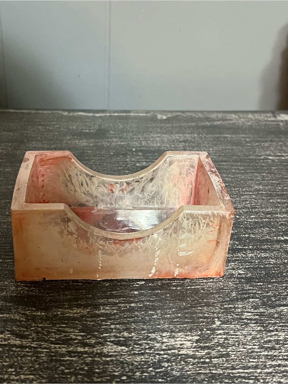 Clear Pink Resin Bathroom Accessory Tray